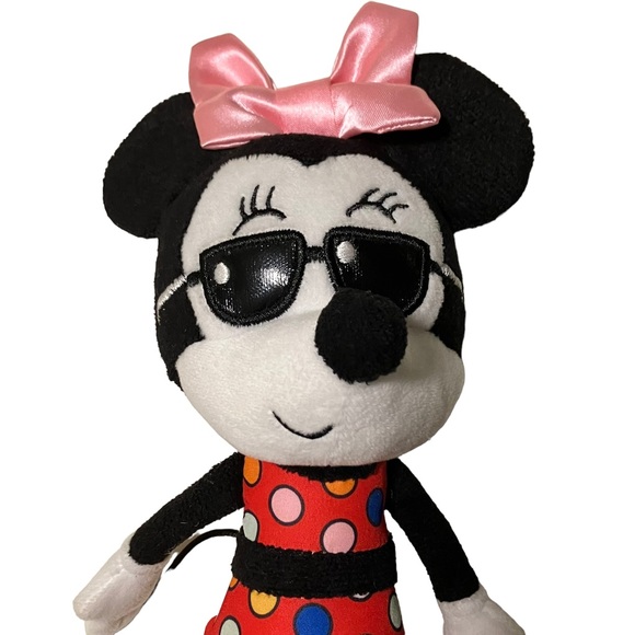 Disney Summer Mickey & Minnie Sunglasses & Bathing Suit 10" Plush Lot of 2 - Picture 4 of 7